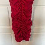 Windsor Red Ruched Mini Dress V-Neck size medium Photo 3