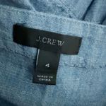 J.Crew  | Tank Top Blue Denim Crop V-Neck Embellished Beads Tie Straps | Size 4 Photo 5