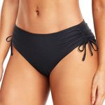 Daci Black Mid Waist Bikini Bottoms Full Coverage Swimsuit Size Med NWT #2177 Photo 0