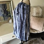 Earthbound Studio West blue tie-dye gauze, rayon, Boho, balloon sleeve smocked blouse Lāā Photo 5
