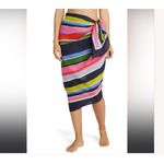 Kate Spade NWT NY Sunny Day Stripe Scarf Wrap Sarong Colorful Cotton Classic Photo 5