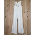 Lulus NWT  Surely Stunning Ivory Strapless Bustier Jumpsuit Cut Out Elegant Sz S Photo 1