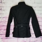 Urban Outfitters  BLACK MILITARY STYLE MOCK NECK WOOL BELTED COAT M Photo 1