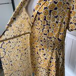 Anthropologie Corey Lynn butter yellow Floral Wrap Dress Short Sleeve Large Photo 4