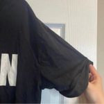 ZARA Trafaluc Black London Graphic Cropped Shirt Mixed Media Pleather Fringe Photo 2