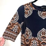 International concepts Black Boho Print Knee-length Shirt Dress Photo 3