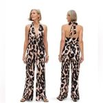Diane Von Furstenberg DVF Target XS Halter Leopard Neutral Jumpsuit  NWOT Photo 1
