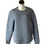 Madewell NWOT Cropped Quilted Sweatshirt Heather Gray Large Photo 1