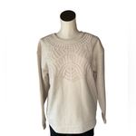 ZARA NWT Beige Crocheted Sweatshirt Lace Applique Pullover Medium Photo 11