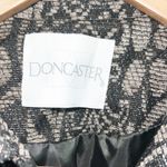 Doncaster  Black And Gold Floral Cropped Button Blazer With Shoulder Pads Photo 4