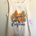 California VW bus desert cactus summer graphic tank top small new NWT Photo 0