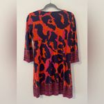 Diane Von Furstenberg  DVF 100% Silk Dress Empire Waist 3/4 Sleeves Mod Print 4 Photo 2