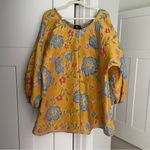 Arianne Elmy Yellow Jacquard Good Luck Dress Floral Long Sleeve Dress Photo 1