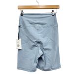 We Wore What  Lace Up Active Biker Shorts in Dusty Blue size Medium NWT Photo 3
