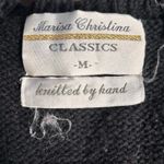 Vintage Marisa Christina Hand Knit Black Leaf Sweater Vest Black Autumn Cozy Size M Photo 7