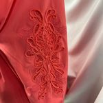 New Chico's Zenergy Sport Novelty Embroidered Jacket Womens Large 2 Coral Preppy Pink Photo 2