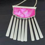 Kendra Scott Magenta Mother of Pearl Ellen Long Fringe Necklace Photo 12