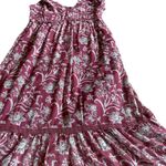 Dizzy Lizzy Floral Print Dress Midi Length Lace Spaghetti Strap Size Medium Purple Photo 6