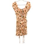 ASOS Influence Ruched Orange Print Mini Dress Size 8 Tie Feminine Girly New Photo 4