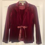 Notations NWT Vintage  2 in 1 Maroon Small Velvet Blazer           1295 Photo 0