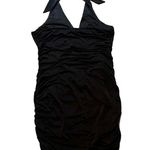 Bebe NWT, Halter Plunge Neck Ruched Bodycon Mini Dress, Sz XL Photo 11
