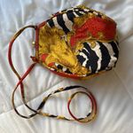 Stuart Weitzman RARE Round Crossbody Bag Silk Scarf Print Lion Zebra Vintage HTF Photo 5