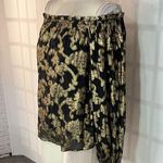 Hale Bob viola black gold metallic jacquard floral blouse size small Photo 3