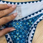 SheIn Blue and white paisley Sz XS print bikini bottoms thongs Photo 1