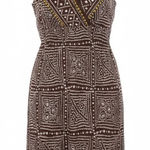 Just In Thyme Dress Brown White Dot Print Boho Tribal 12 Festival Party Office Photo 0