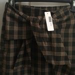 Boutique Plaid Tie Front Slit Skirt Photo 7