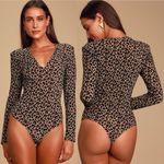 ASTR Lulus plunge Deep V leopard animal print bodysuit Photo 6