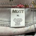 Mixit  Pull-On Stretch Cropped Pants Faux Pockets Floral Print XL Photo 2