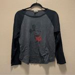 Disneyland Resort Vintage Mickey Mouse Gray Long Sleeve Baseball Tee Size XL Photo 2