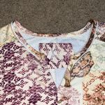 Anthropologie  Pilcro Floral Patchwork Notched V-Neck Pullover Purple Medium Photo 5