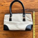 Charter Club  Canvas Cream and Black Handbag Purse Photo 1