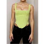 House Of CB Rafa Longline Satin Corset, Lime, Large Photo 5