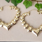 18k Gold Filled XL Hearts Heart Hoop Earrings Photo 0