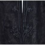 Vintage 80's Evan Davies Black Suede Leather Embroidered Blazer Jacket Size 10 Photo 3