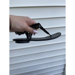 Audrey Brooke Audrey Brook women’s flat leather woven thong sandals braided black Sz 7 Photo 3