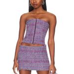 Danielle Guizio NWOT Guizio plaid purple wool blend corset Photo 0