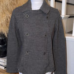 Eileen Fisher Merino Wool Bark Felted Double-knit Pea Jacket Size Small Photo 0