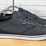 Vans  Atwood Perforated Leather Low Top Lace Up‎ Sneakers Black Womens 10 Photo 0