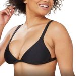 ANDIE Swim Top Women Sz S Black Caico Triangle Feminine Retro Resort Cottage NWT Photo 5