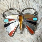 Zuni Butterfly Pin / Pendant by E. Edaakie, Circa 1940s, Excellent Preloved Cond Silver Photo 0