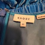 Rhode Pia Draped Velvet Mini Dress In Turquoise Size XS Sleeveless Blue Photo 12