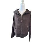 New Women's FLX Chunky Long Sleeve Quarter Zip Boucle Sweater Size L Brown Size L Photo 9
