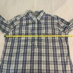 Ridgecut Womans Shirt Roll Tab Sleeve Toughwear Top Sz M Periwinkle Green Plaid Blue Photo 4