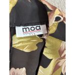 Vtg MOA Collection USA Black Floral Dress Size XS/S Midi Belted Summer Casual Photo 4