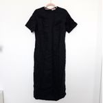 Ha Tran Womens Linen Dress Size 4 Black Midi Minimalist Cottage Lagom Modern Photo 1