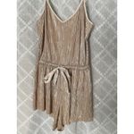 Victoria's Secret ‎ Gold V Neck Plisse Romper Small Fairytale Metallic Fantasy Photo 2